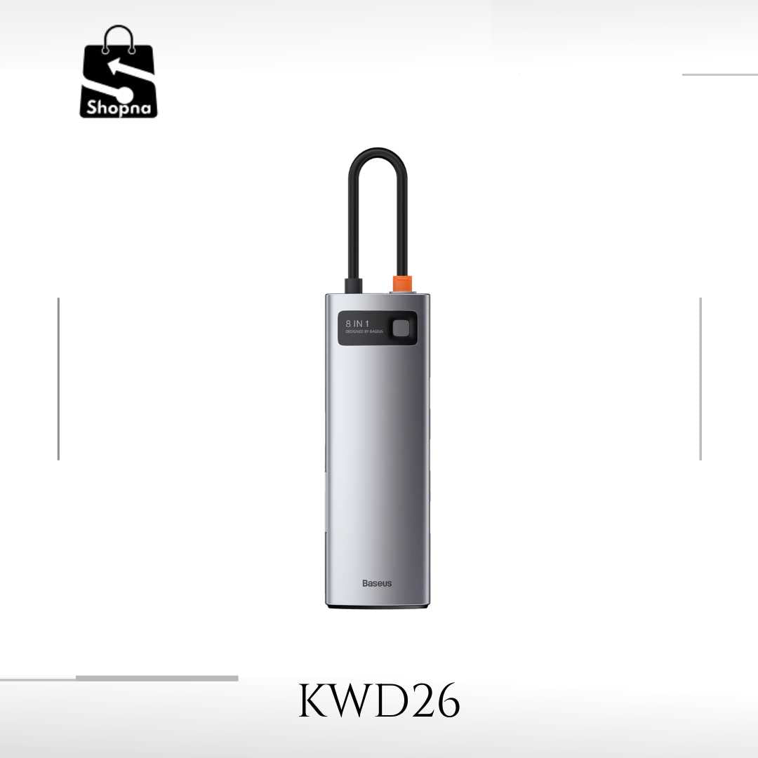 Baseus Metal Gleam Series 8-in-1 Multifunctional Type-C HUB Docking Station Space Gray | Shopna Online Store .