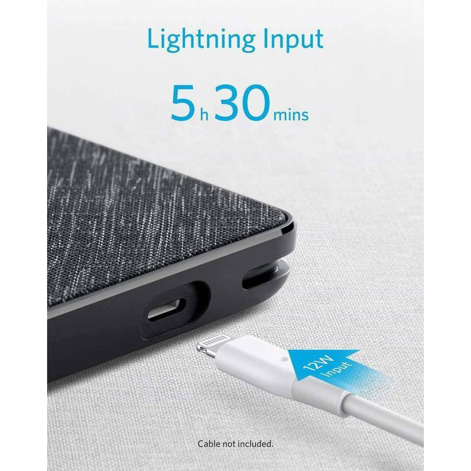 ANKER PowerCore+ 10000 with built-in Lightning Cable -Black Fabric | Shopna Online Store .