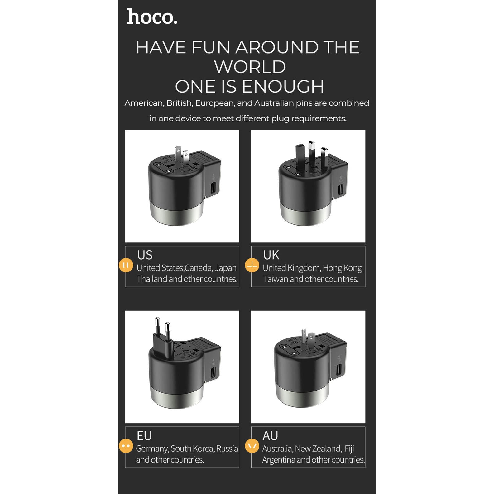 hoco. AC4 Dual Port Universal Travel Charger | Shopna Online Store .