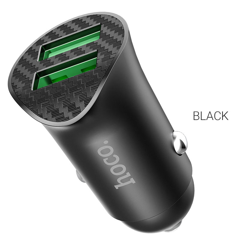 hoco. Car charger “Z39 Farsighted” QC3.0 dual port set with cable | Shopna Online Store .