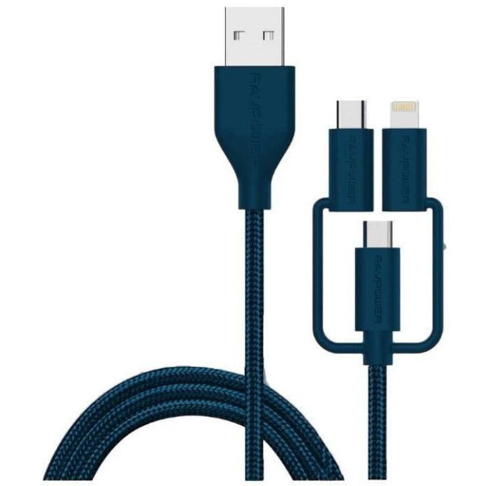 RAVPower 3-in-1 Cable, Nylon Yarn Braided 3ft 0.9M | Shopna Online Store .
